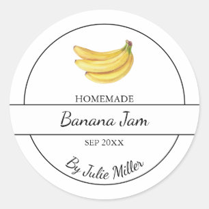 Einfache, hausgemachte Bananenjam-Marke Runder Aufkleber