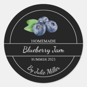 Einfache, hausgemachte Blueberry-Marke Runder Aufkleber