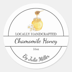 Einfache, hausgemachte Chamomile-Marke für Honig Runder Aufkleber