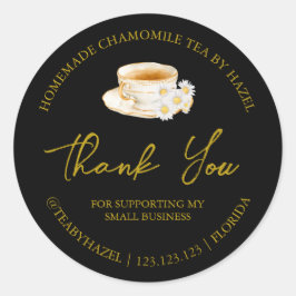 Einfache hausgemachte Chamomile Tee Dankeschön Lab Runder Aufkleber