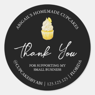 Einfache hausgemachte Cupcakes Dankeschön Label Runder Aufkleber