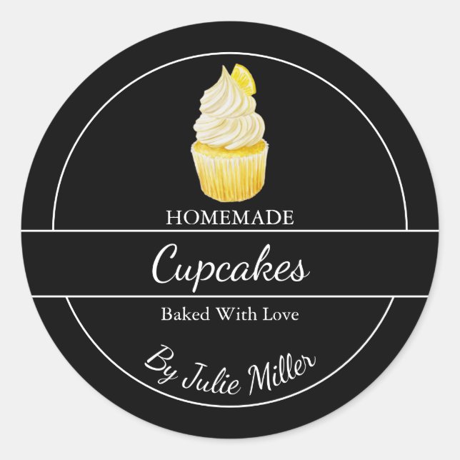Einfache, hausgemachte Cupcakes Runder Aufkleber (Vorderseite)