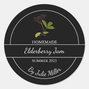 Einfache hausgemachte Elderberry-Marke Runder Aufkleber