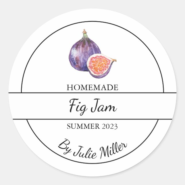 Einfache, hausgemachte Fig-Jam-Marke Runder Aufkleber (Vorderseite)