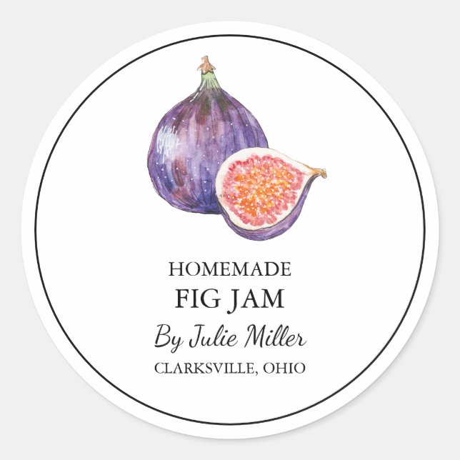 Einfache, hausgemachte Fig-Jam-Marke Runder Aufkleber (Vorderseite)