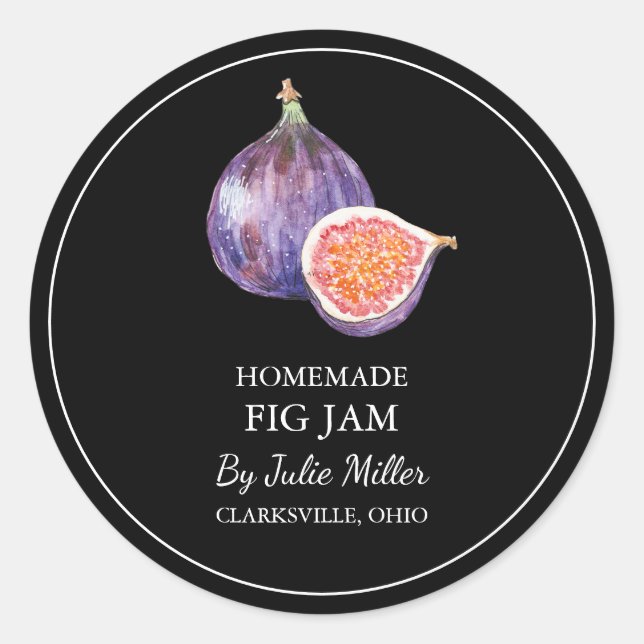 Einfache, hausgemachte Fig-Jam-Marke Runder Aufkleber (Vorderseite)