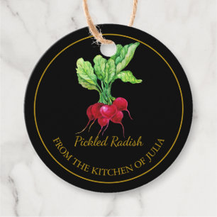 Einfache hausgemachte gepickte Radish Hang Tag l B Geschenkanhänger