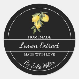 Einfache hausgemachte Lemon Extract-Marke Runder Aufkleber