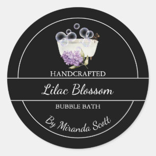 Einfache hausgemachte Lilac-Blase-Badewanne Runder Aufkleber