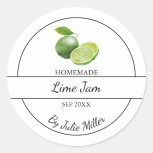 Einfache, hausgemachte Limone Jam-Label Runder Aufkleber