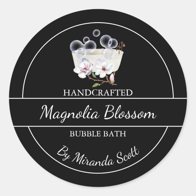 Einfache, hausgemachte Magnolia-Blase-Badewanne Runder Aufkleber (Vorderseite)