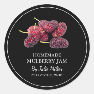 Einfache, hausgemachte Mulberry-Marmelade Runder Aufkleber