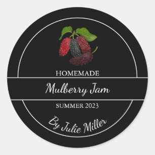 Einfache, hausgemachte Mulberry-Marmelade Runder Aufkleber