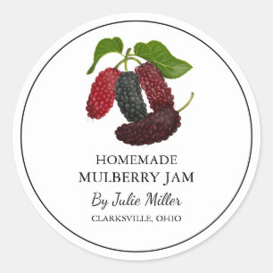 Einfache, hausgemachte Mulberry-Marmelade Runder Aufkleber