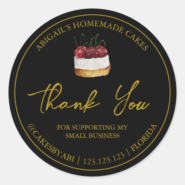 Einfache hausgemachte Nachspeise, Dankeschön Label Runder Aufkleber (Vorderseite)