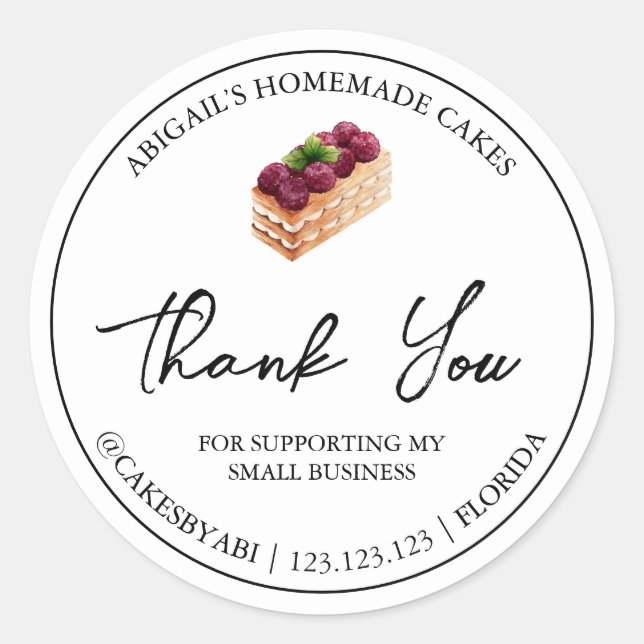 Einfache hausgemachte Nachspeise, Dankeschön Label Runder Aufkleber (Vorderseite)
