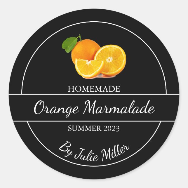 Einfache, hausgemachte Orangenmarmalade Runder Aufkleber (Vorderseite)