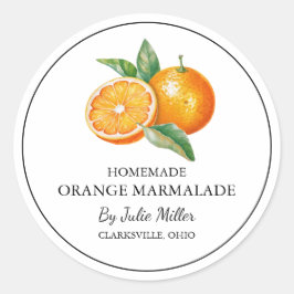 Einfache, hausgemachte Orangenmarmalade Runder Aufkleber