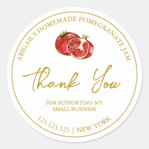 Einfache hausgemachte Pomegranate-Marmelade Danke- Runder Aufkleber