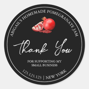 Einfache hausgemachte Pomegranate-Marmelade Danke- Runder Aufkleber
