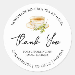 Einfache hausgemachte Rooibos Tee Danke Label Runder Aufkleber