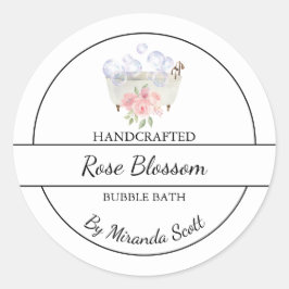 Einfache, hausgemachte Rose-Blase-Badewanne Runder Aufkleber