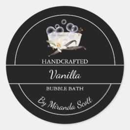 Einfache, hausgemachte Vanilla-Blase-Marke Runder Aufkleber