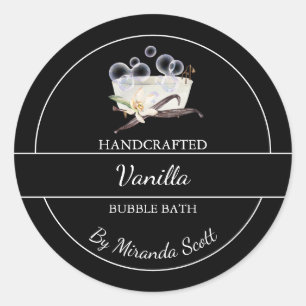 Einfache, hausgemachte Vanilla-Blase-Marke Runder Aufkleber