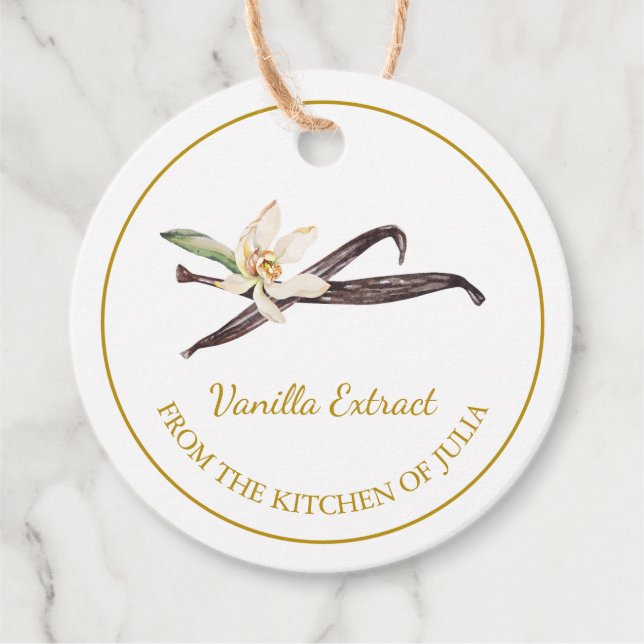 Einfache, hausgemachte Vanilla Extrahieren Hang Ta Geschenkanhänger (Vorderseite)