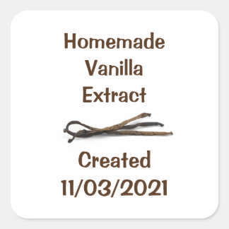 Einfache, hausgemachte Vanilla Extrahierung Quadratischer Aufkleber