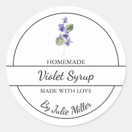 Einfache, hausgemachte Violettsirup Runder Aufkleber