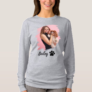  Einfache Haustiere Cool Typography Name und Foto  T-Shirt
