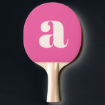 Einfache, heiß rosa, fette Retro-Monogramm Tischtennis Schläger<br><div class="desc">Einfache, heiß rosa, fette Retro Monogramm Pingpongpaddel</div>