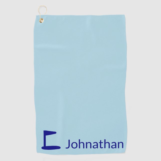 Einfache, hellblaue und dunkelblaue Flagge Golfhandtuch (Vorderseite)