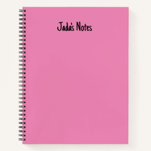 Einfache, helle Rosa Persönliche Bezeichnung Schre Notizbuch