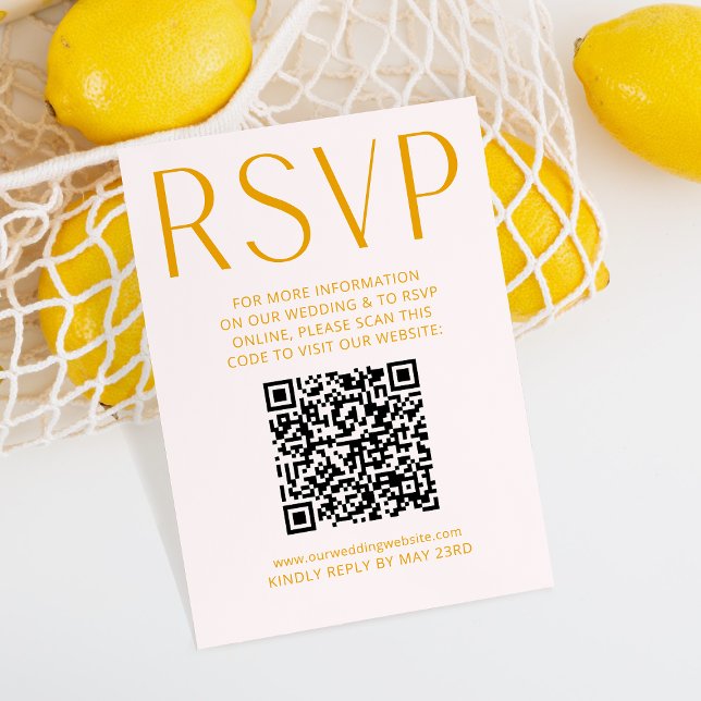 Einfache, hellgelbe UAWG-Online-QR-Code RSVP Karte (Von Creator hochgeladen)