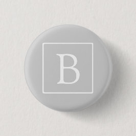 Einfache hellgraue Monogramm Button