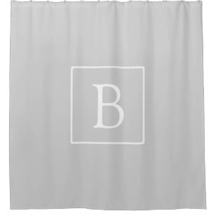 Einfache hellgraue Monogramm Duschvorhang