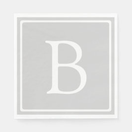 Einfache hellgraue Monogramm Serviette