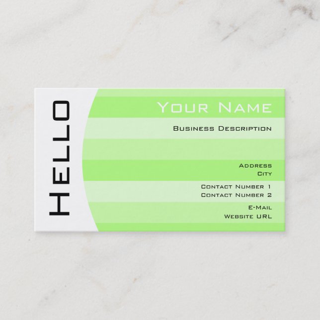 Einfache Hello Visitenkarte (Vorderseite)