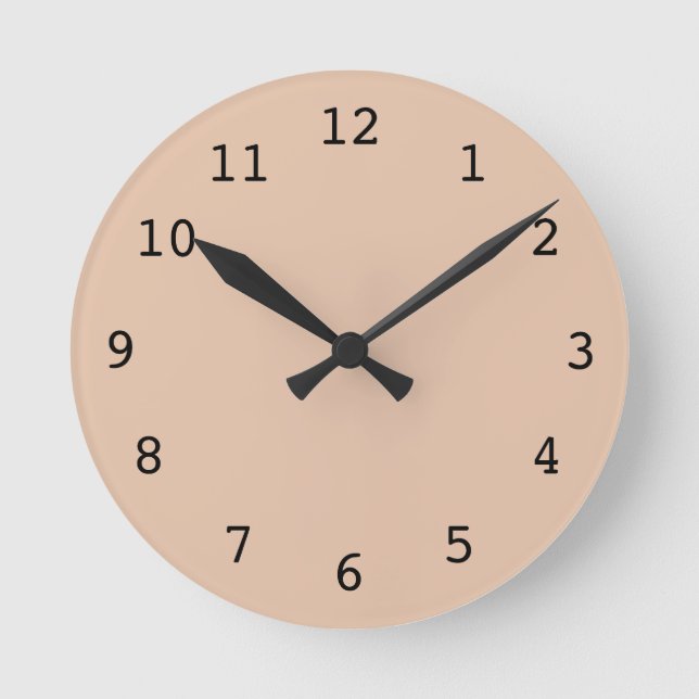 Einfache hellorange Uhr (Vorderseite)