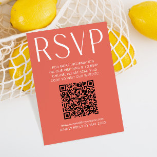 Einfache, hellrosa Hochzeit RSVP Online QR Code