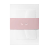Einfache hellrosa Monogram Elegant Wedding