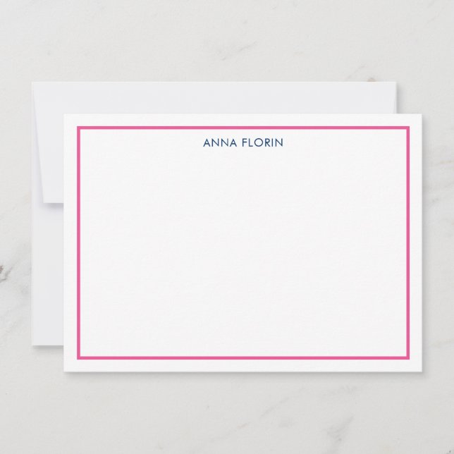 Einfache, hellrosa Note Card Mitteilungskarte (Vorderseite)