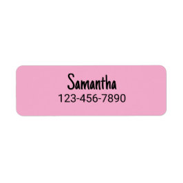 Einfache, hellrosa und schwarze Telefonnummer