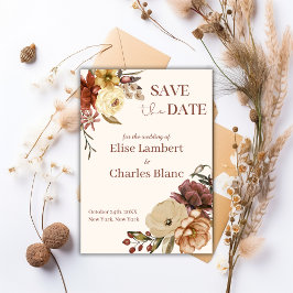 Einfache Herbst-Rustikale Hochzeit Save The Date