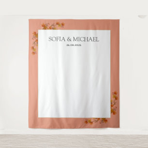 Einfache Herbstpink-Hochzeitskabine - Hintergrund Wandteppich