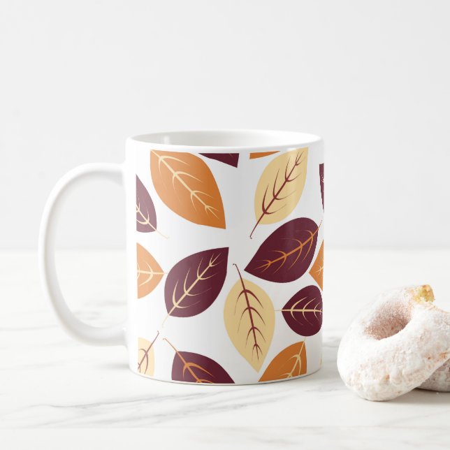 Einfache Herbstrückgänge Kaffeetasse (Mit Donut)