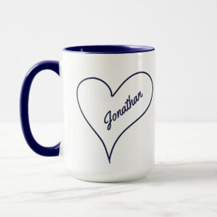Einfache Herz-individuelle Name-Tasse Tasse