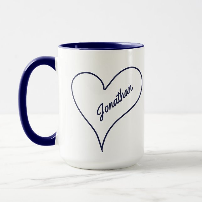 Einfache Herz-individuelle Name-Tasse Tasse (Links)